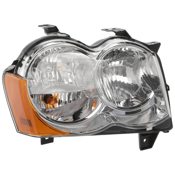 Headlight Compatible with 2008-2010 Jeep Grand Cherokee 3.7L 4.7L V6 PowerTech Right Passenger Side HALOGEN REPJ100105 235HP