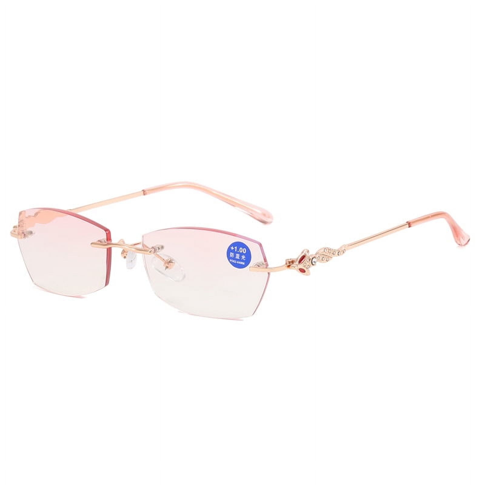 Rimless Gradient Pink and Blue Fashion Sunglasses Ombre Geometric Rimless Sunglasses In BLUE AND PINK | ZAFUL 2026 main image 4
