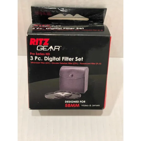 New Ritz Gear Pro Series Hd 3 Pc Digital Filter Set For 58Mm Uv / Cpl / Fl-D
