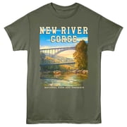 New River Gorge Bridge Men's T-Shirt MilitaryGreen, AdultS
