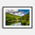 thumbnail image 1 of The New River Gorge Bridge - West Virginia Photography Bridge Nature Landscape Waterfall Scenic Forest Travel Poster Black Framed Wall Art Print 6 x 8 inches, 1 of 4