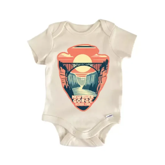New River Gorge National Park Baby Boy Girl Clothes Infant Bodysuit Cute Newborn Cute Baby Onesie, BABY BODYSUIT LAT 4424