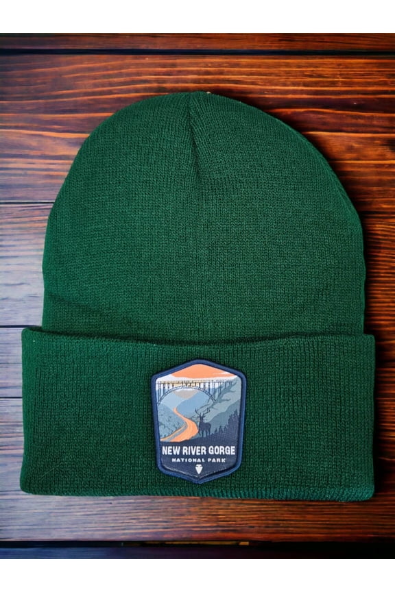 New River Gorge National Park Beanie - Forest Green