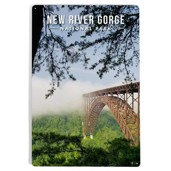 New River Gorge National Park, West Virginia, Photography (12x18 Aluminum Art, Indoor Outdoor Metal Sign Decor)