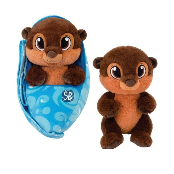 New River Otter Swaddle Baby Plush Toy with Sling Carrier, Soft 9.5-inch Stuffed Animal for Toddlers & Kids