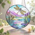 thumbnail image 1 of New River and Dragonfly Pattern Stained Glass Suncatcher, Spring Decor, Stained Glass Dragonfly, Dragonfly Window Decor, Gift for Garden Lovers, 1 of 4
