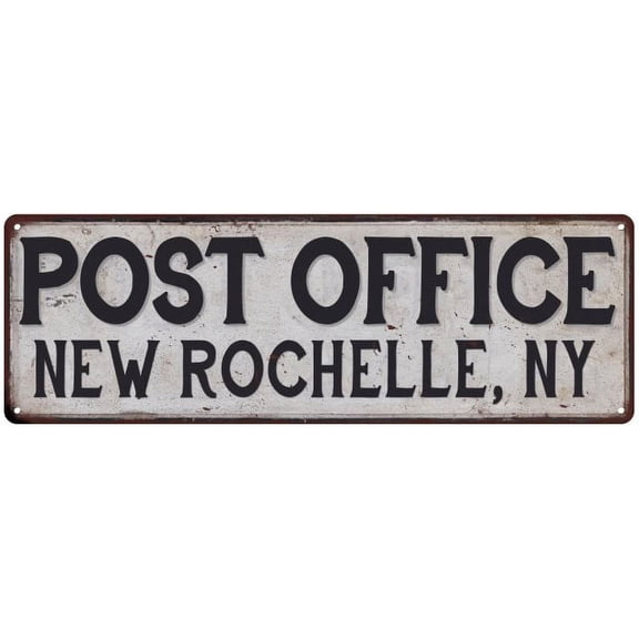 New Rochelle, Ny Post Office Metal Sign Vintage 6x18 106180011411
