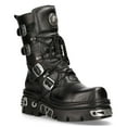 thumbnail image 1 of New Rock 373-S4 Black Leather Gothic Mid Calf Boots 39, 1 of 8