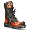 thumbnail image 1 of New Rock 591-S1 Black/Red Gothic Leather Flame Boots 45, 1 of 8