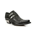 thumbnail image 1 of New Rock 7934-S2 Embossed Python Black Leather Buckle West Steel Heel Shoes Boot 40, 1 of 6