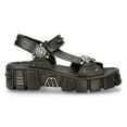 thumbnail image 1 of New Rock Boots BIOS120-V1 Unisex Metallic Black Vegan Leather Sandal Punk Rock 37, 1 of 6