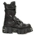 thumbnail image 1 of New Rock Boots M-422-S1 Unisex Metallic Black Leather Platform Gothic Boots 40, 1 of 6