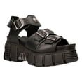 thumbnail image 1 of New Rock M-BIOS101-C2 Unisex Metallic Black 100% Leather Sandal Punk Rock Boots 40, 1 of 6