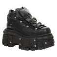 thumbnail image 1 of New Rock M-TANK106-C2 Unisex Metallic Black 100% Leather Goth Platform Boots 40, 1 of 6