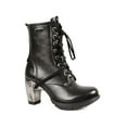 thumbnail image 1 of New Rock TR001-S1 Ladies Trail Black 100% Leather Gothic Punk Lace Boots 38, 1 of 6