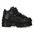 thumbnail image 1 of New Rock WALL106-S13 Unisex Black Leather Gothic Boots, 1 of 8