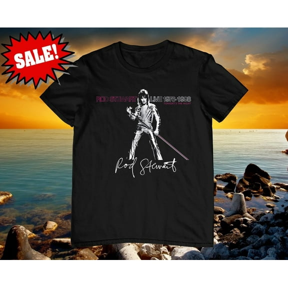 New Rod Stewart Live 1976 - 1998 Cotton Black All Size Unisex T Shirt