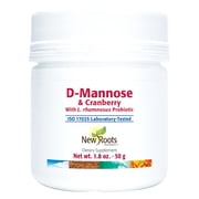 New Roots Herbal D-Mannose & Cranberry with L. rhamnosus Probiotic (50g)| Urinary Tract Health & Support