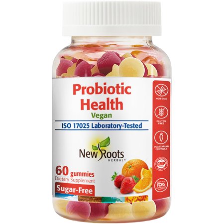 New Roots Herbal Daily Probiotic Gummies with 5 Billion CFUs for Digestive Health, Gut Health, and Immunity - Sugar Free Probiotics for Men and Women (60 Count)