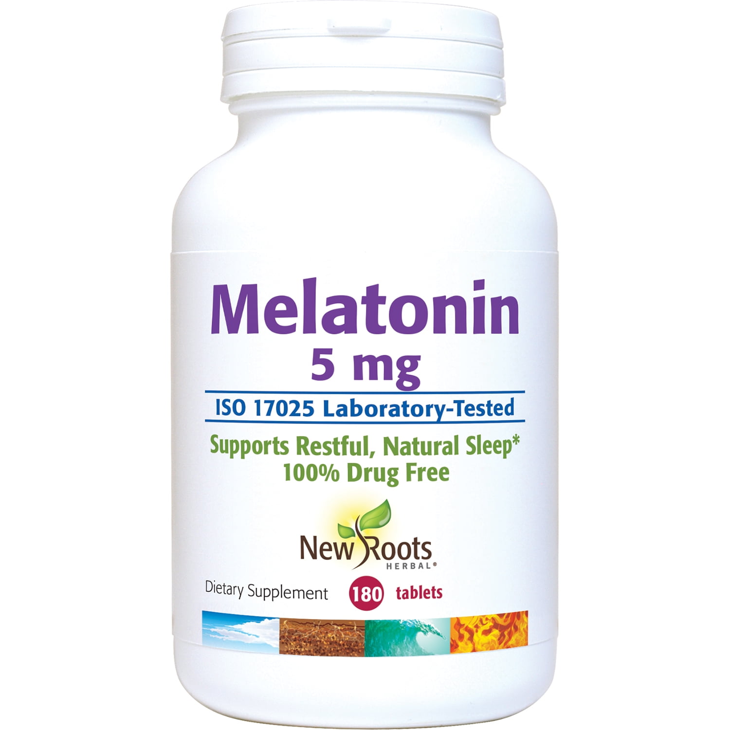 New Roots Herbal Melatonin 5 mg Sleep Supplement (180 Tablets