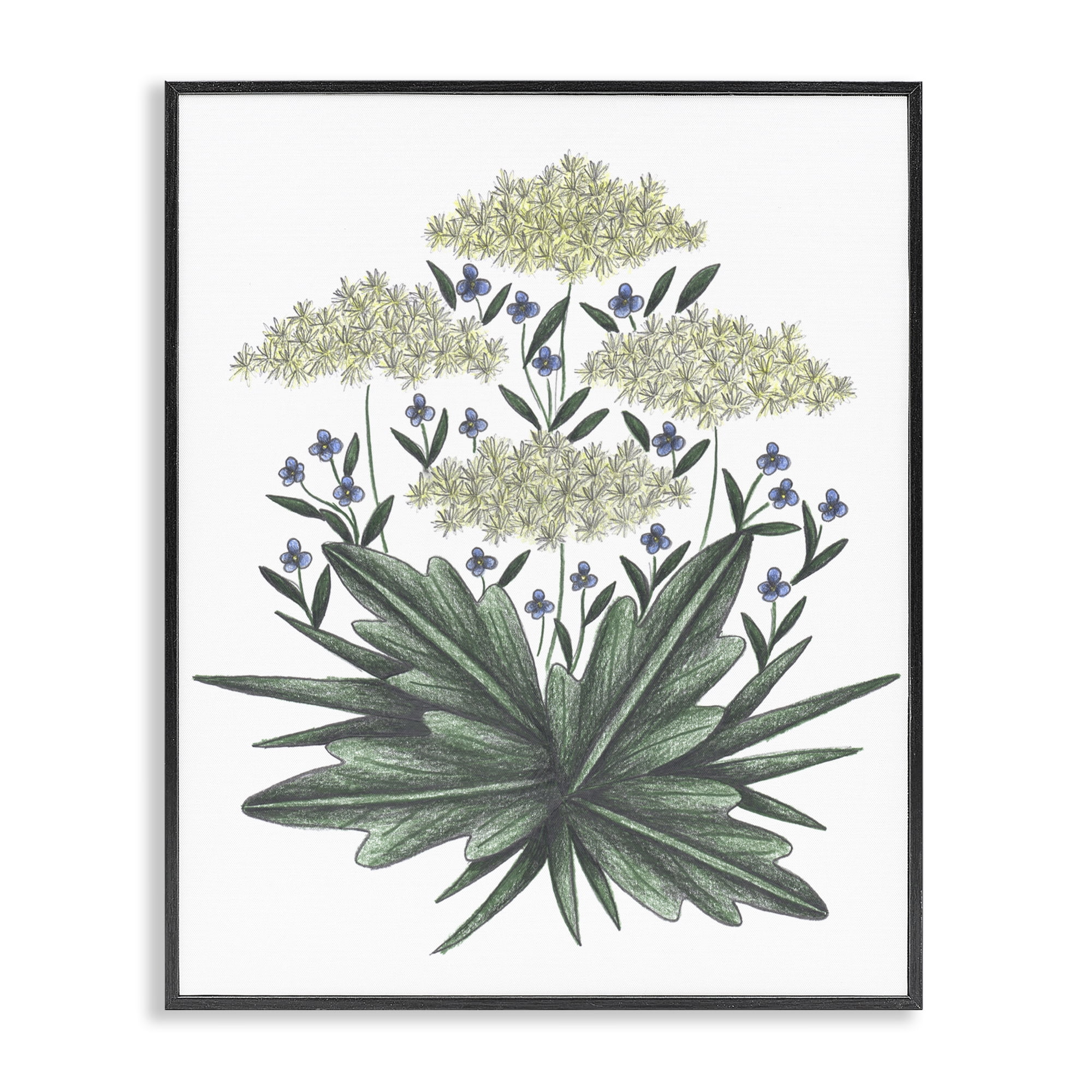 New Roots Vintage Sketch Black Framed Giclee Art, design by Cecilia Battaini