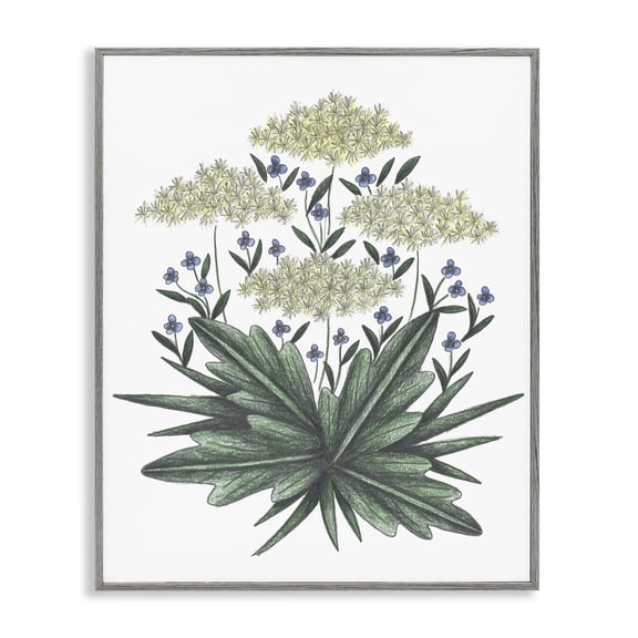 New Roots Vintage Sketch Gray Framed Giclee Art, design by Cecilia Battaini