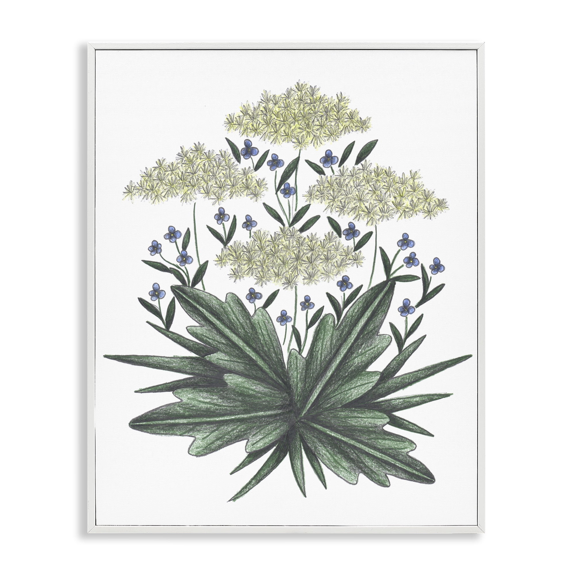 New Roots Vintage Sketch White Framed Giclee Art, design by Cecilia Battaini