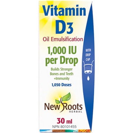 New Roots Vitamin D3 Oil Emulsification 2,500 IU - 30 mL