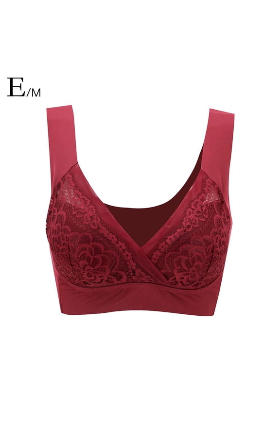 New Rosy Lift Bra Plus Size Comfort Extra Elastic Wireless Support Lace Bra L8 V2V8