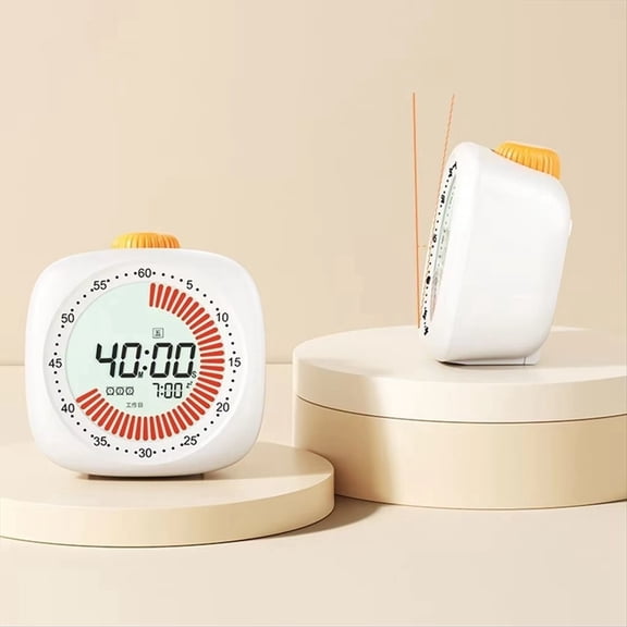 New Rotary Timer Smart Silent Visual Analog Timer for Kids and Adults Alert Hour Meter for Kitchen Indoor Reading Room