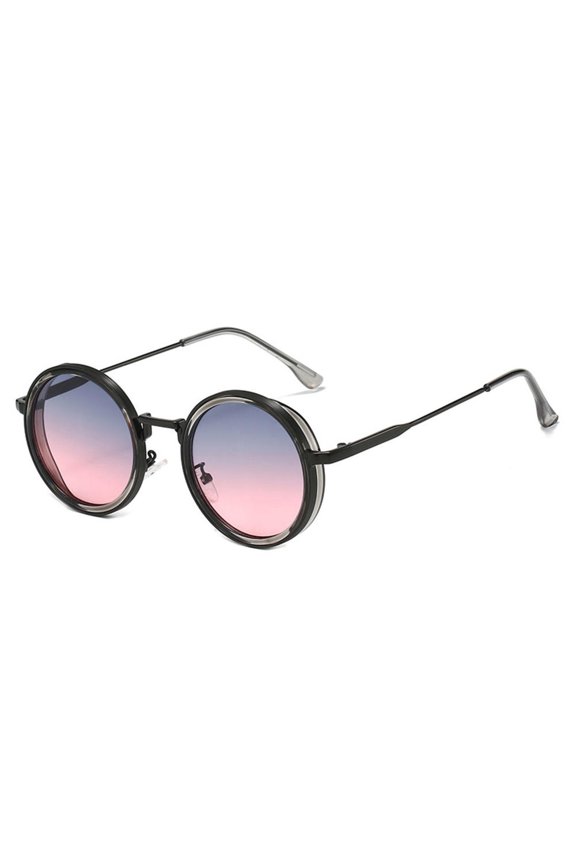 New Round Frame Retro Sunglasses For Men, Punk Street Photography Sunglasses Stand For Women, High-end Sunglasses M5245