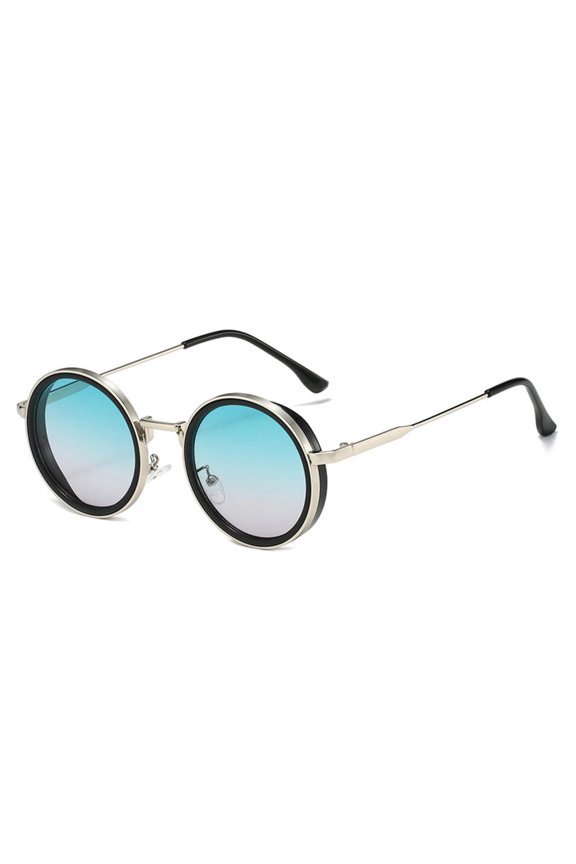 New Round Frame Retro Sunglasses For Men, Punk Street Photography Sunglasses Stand For Women, High-end Sunglasses M5245