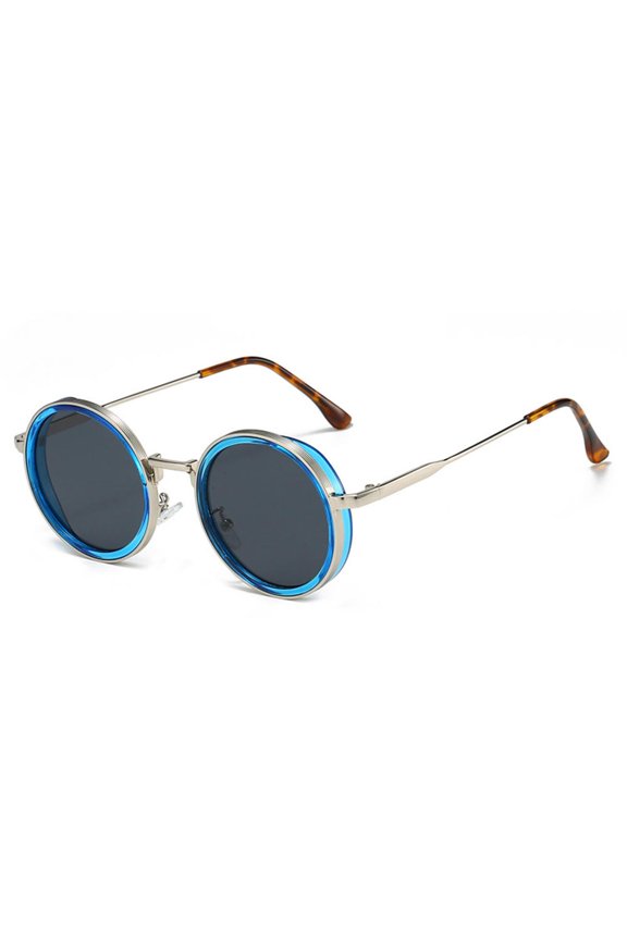 New Round Frame Retro Sunglasses For Men, Punk Street Photography Sunglasses Stand For Women, High-end Sunglasses M5245