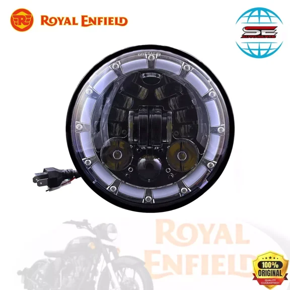 New Round Led Headlight 7" For Royal Enfield Hunter 350 Meteor 350 Thar & Jeep