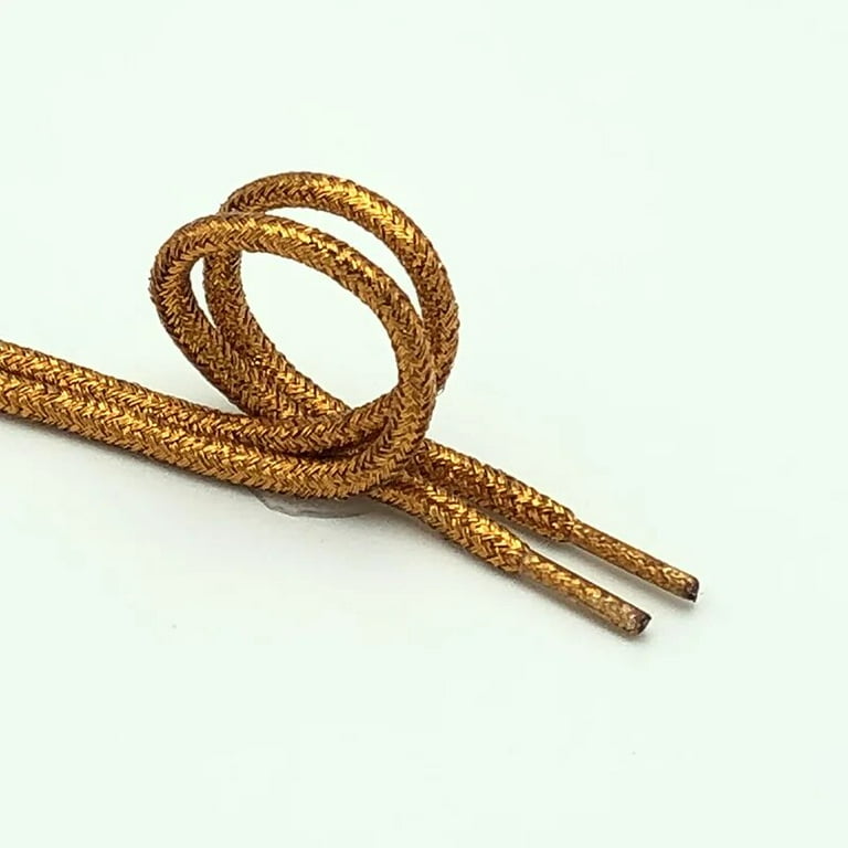 New Round Shiny Metallic Glitter Shoelaces Gold Silver Silk Shoe Laces Sports Canvas Casual Colorful Rainbow Gradient Shoelace Copper color 100cm Walmart