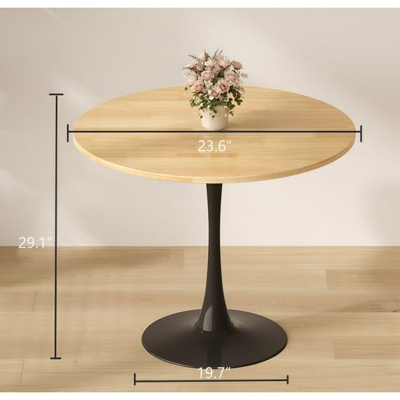 New Round Table, Modern Dining Table, Dining Table, MDF Top and Steel Base Tulip Round Kitchen Table, Kitchen Table, Mid Century Coffee Table for Living Room 24 Inch, Oval Dining Table