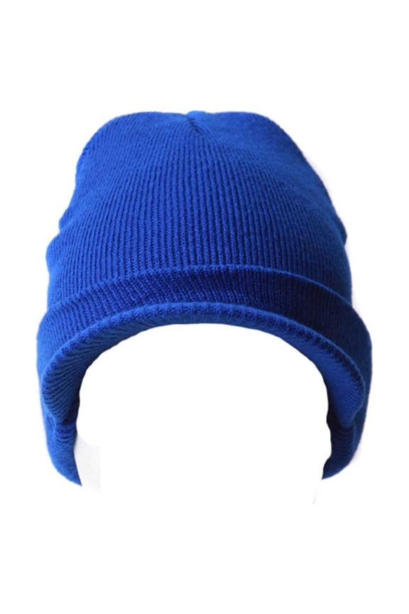 New Royal Blue Cuff Beanie Visor Cap, Royal Blue