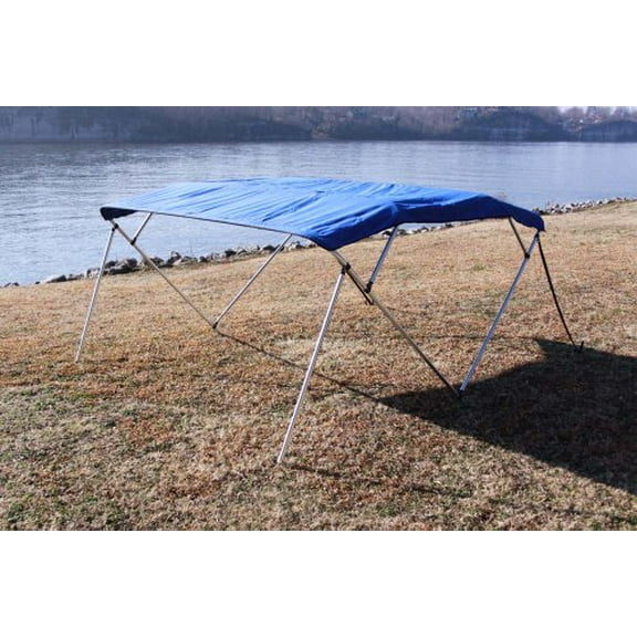 New Royal Blue Vortex Pontoon / Deck Boat 4 Bow Bimini Top 10' Long, 97-103" Wide, 54" High, Complete Kit, Frame, Canopy, and Hardware (FAST SHIPPING - 1 TO 4 BUSINESS DAY DELIVERY)