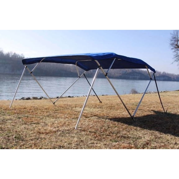 New Royal Blue Vortex Pontoon / Deck Boat 4 Bow Bimini Top 8' Long, 91-96" Wide, 54" High, Complete Kit, Frame, Canopy, and Hardware