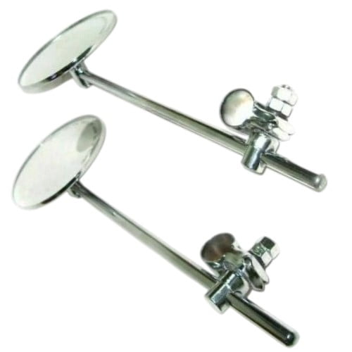 New Royal Enfield Bullet Chrome Side Rear View Mirror Set 22mm Bar Clamp