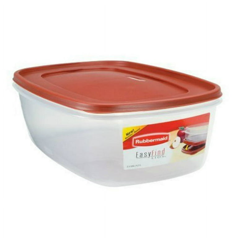 Rubbermaid Easy Find Lid Square 2.5-Gallon Food Storage Container, Red