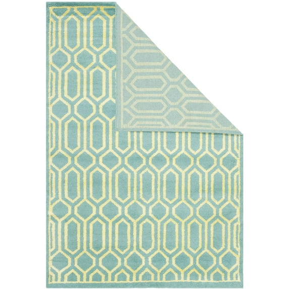 New Rug Collections MOS150A-5-Color:Aqua/Light Gold,Shape:Small Rectangle,Size:4' x 6'