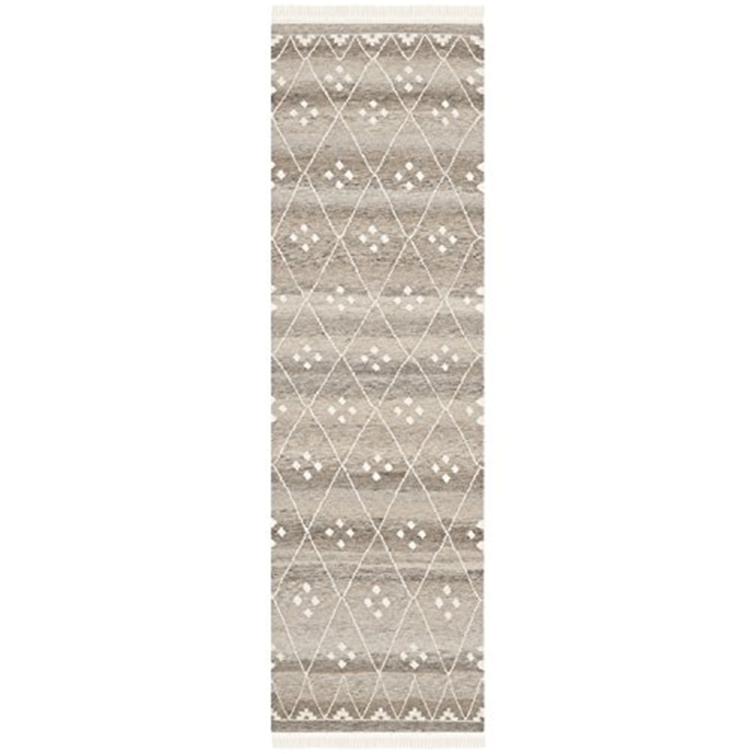 Natural Ivory Wool and Viscose Handwoven Accent Rug