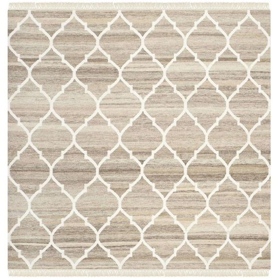 New Rug Collections NKM317A-8-Color:Light Grey/Ivory,Shape:Square,Size:7' X 7'
