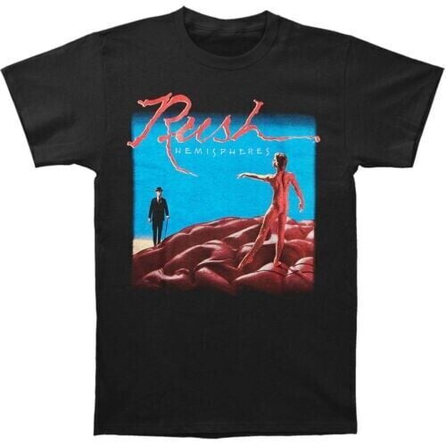 New Rush Hemispheres T-Shirt Black Men S-3XL Gift For Fans Music