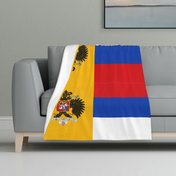 New Russian Flag Print Blanket Warm Plush Throw Blanket Soft Flannel Lightweight Throw Blankets 32"X48"