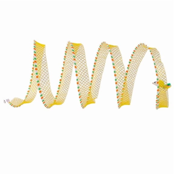 New S - Shaped Cat Tunnel Pet Toy, Foldable Channel for Cats Self - Entertainment, Yellow for Indoor Cats, Kittens for Playtime, Exercise