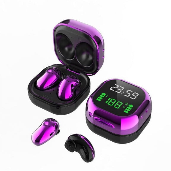 New S6 Plus Wireless Bluetooth Eardphone Led Color Screen Digital Display Tws 5.1 Headset Waterproof And Noise Reduction - Earphones & Headphones