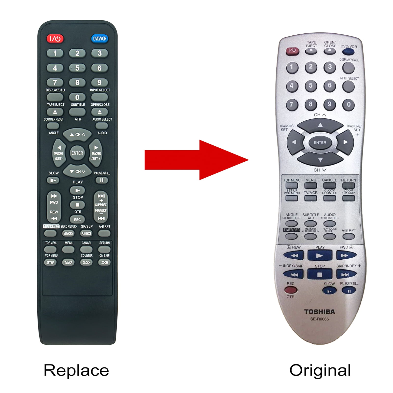 New SER0066 Relaced Remote Control Fit For TOSHIBA DVD VCR COMBO