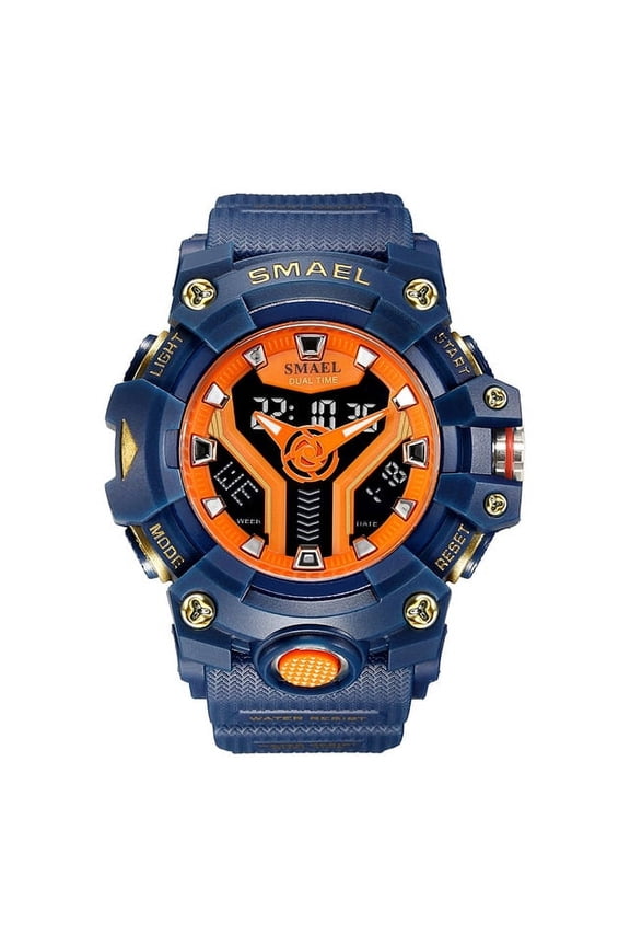 New SMAEL Sport Watch for Man Dual Time Watch for Men Shock Resistant Led Light Watch Military 8075 quality Mens Sports Watches